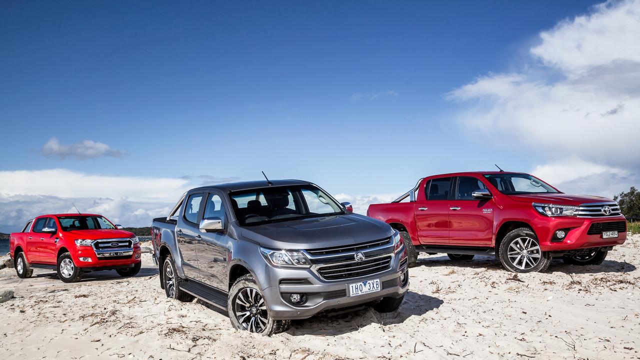 2016 Ford Ranger, 2016 Holden Colorado and 2016 Toyota HiLux.