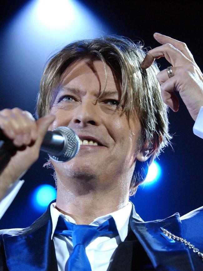 Bowie on stage in 2002. Picture: AP