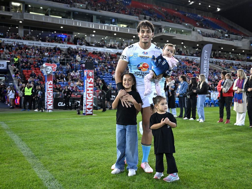 Fa'asuamaleaui carried his team to victory in his 100th NRL match. Picture: NRL Imagery