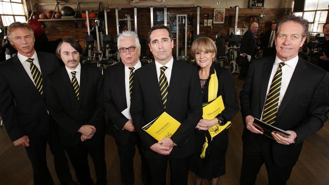 Focus on Football group (from left) Bryan Wood, Philip Allison, Dr David Marsh OAM, Dr Martin Hiscock, Margaret Kearney and Bruce Monteath. Picture: Michael Klein