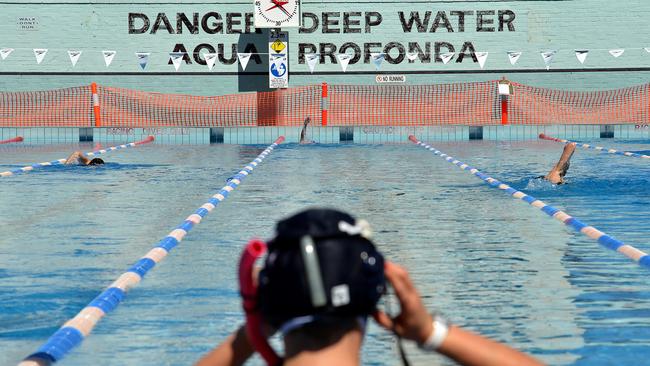 A lap swimmer at the Fitzroy Swimming Pool.