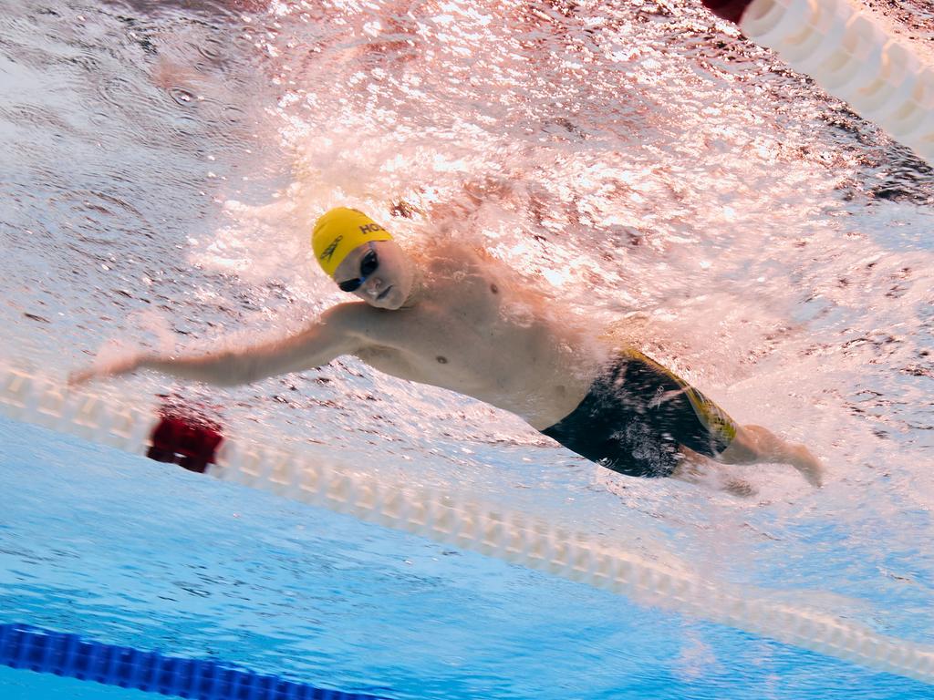 Timothy Hodge of Team Australia in action at the men's 200m individual medley SM9 final on day eight at Paris La Defense Arena. Picture: Adam Pretty/Getty Images