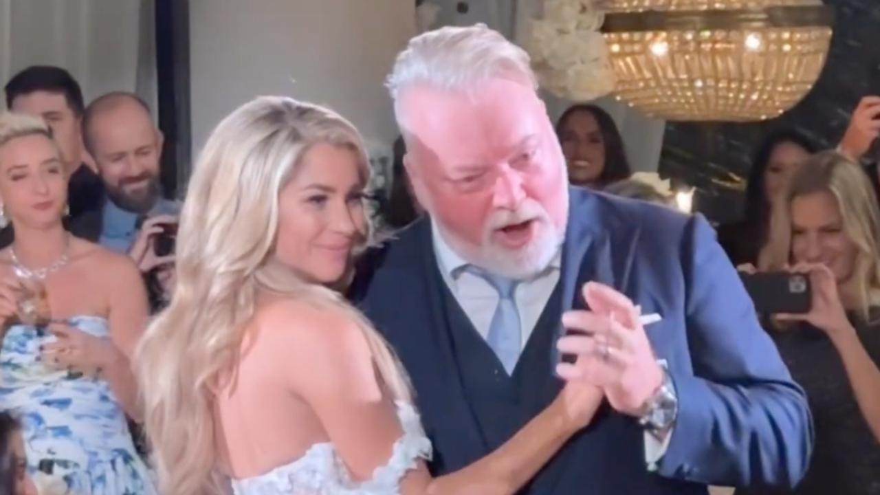 The first dance after radio personality Kyle Sandilands officially tied the knot with long-term partner Tegan Kynaston. Picture: Instagram / KISS 1065