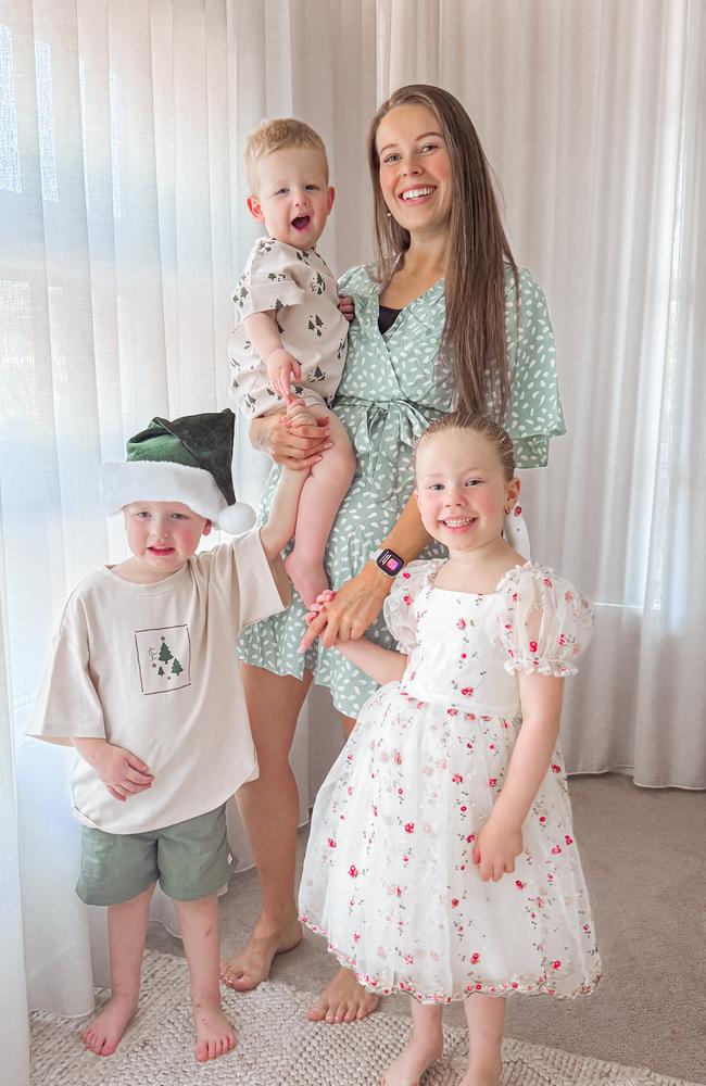 Influencer Caitlin Bailey and her children. Picture: Supplied