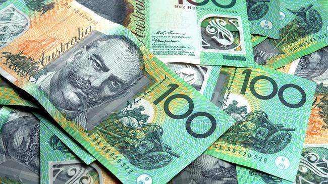 Lots of Australian 100 dollar notes. Australian money cash generic