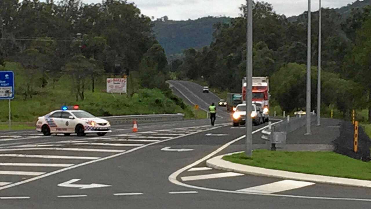 The scene of the tragic accident on the Bruce Hwy north at the United service station last Friday. Picture: Tom Daunt