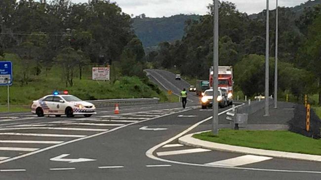 The scene of the tragic accident on the Bruce Hwy north at the United service station last Friday. Picture: Tom Daunt