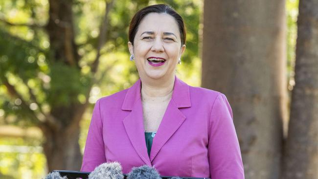 Premier Annastacia Palaszczuk gives an update on the coronavirus situation in Queensland. Picture: Richard Walker