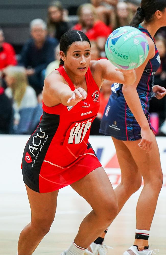 ACU Brisbane North Cougars netball. HART Sapphire Series against the Brisbane South Wildcats. Picture credits: KWP Studios Flagstone