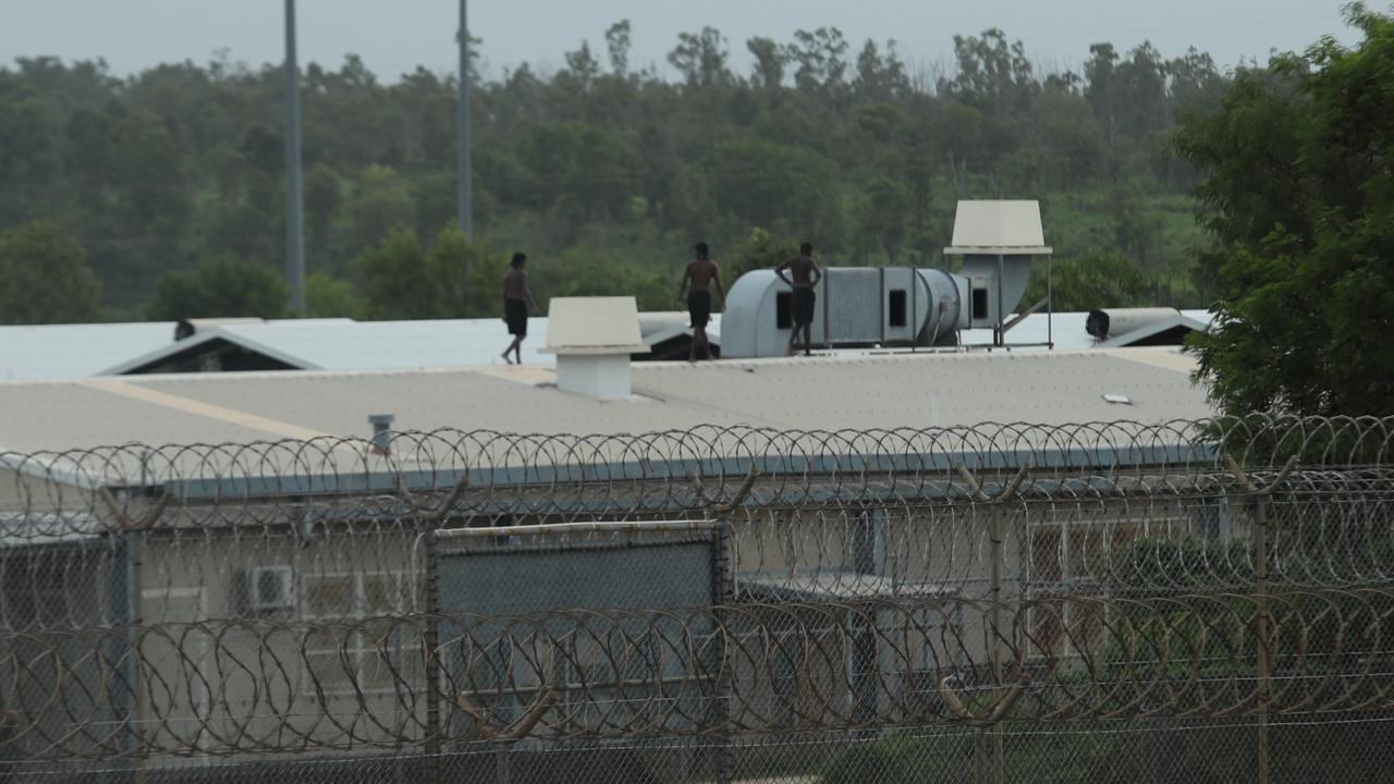 At least six teenagers climbed the roof of Don Dale on Friday February 2 as part of a protest against ongoing lockdowns. Picture: Zizi Averill