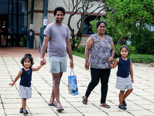 The Murugappan family on Christmas Island last year. Picture: Colin Murty/ The Australian