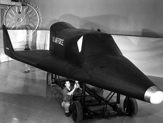 A mock-up model of an X-20 Dyno-Soar space shuttle.