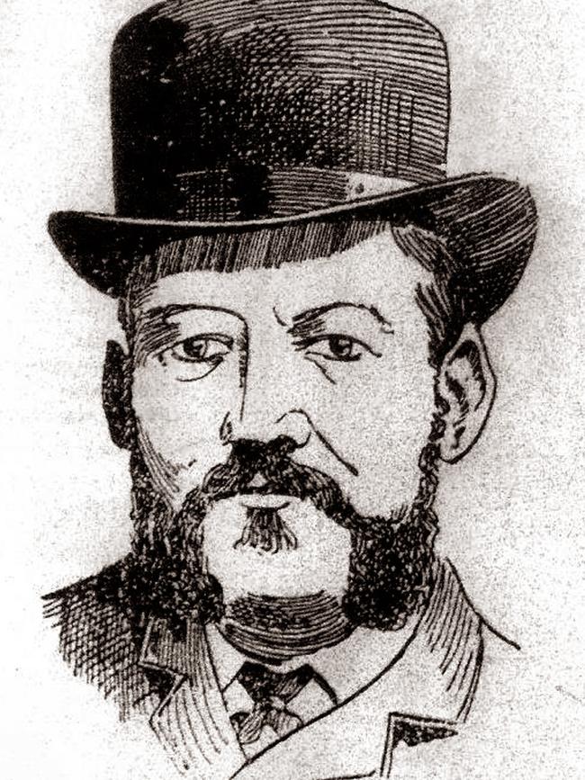 A newspaper sketch of Insp Frederick George Abberline from about 1888.