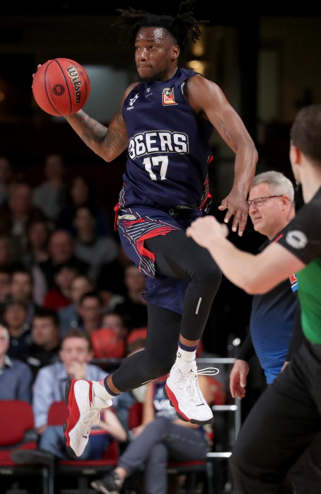 Griffin in action for the 36ers against Melbourne United in a pre-season game last week. Picture: Kelly Barnes (AAP).