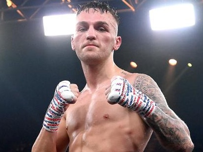 GOLD COAST, AUSTRALIA – OCTOBER 15: Sam Goodman celebrates victory against Miguel Flores during the undercard fights before the WBO super-welterweight world title bout between Tim Tszyu and Brian Mendoza at Gold Coast Convention and Exhibition Centre on October 15, 2023 in Gold Coast, Australia. (Photo by Bradley Kanaris/Getty Images)