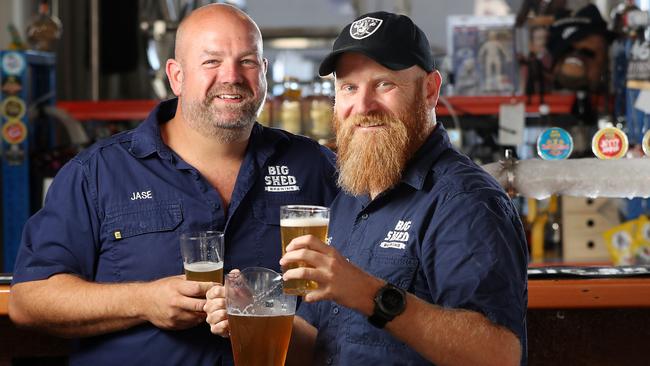 Big Shed Brewing Concern’s owners Jason Harris and Craig Basford.