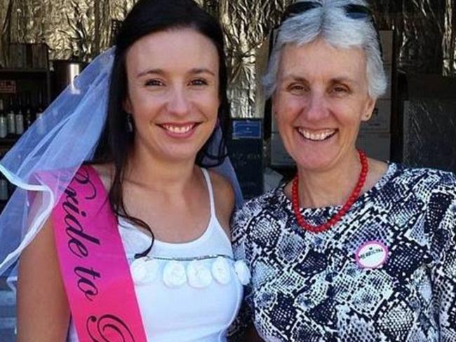 Murdered schoolteacher Stephanie Scott, pictured with her mother at a pre-wedding shower party in 2015.