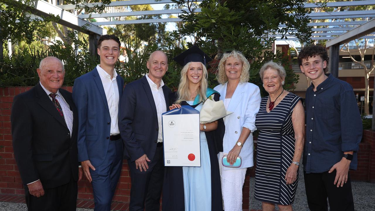 Ian, Zac, Rod, graduate Amy, Judy, Lyn and Joel Ferguson. Picture: Alan Barber