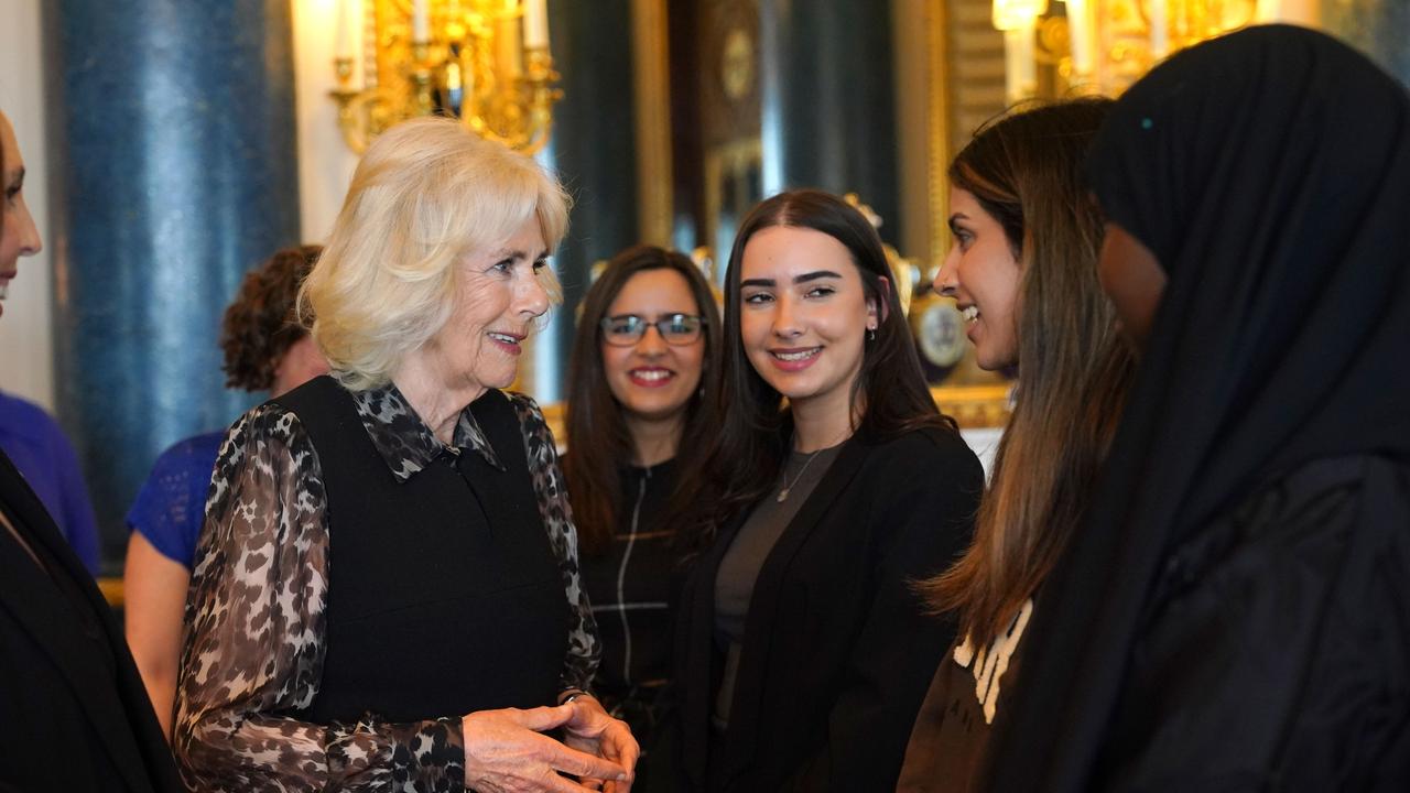 Queen Camilla, Patron of SafeLives, meets with young pioneer 'Changemakers'. Picture: Yui Mok-WPA Pool/Getty Images