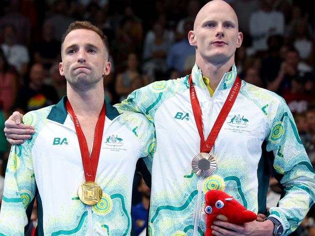 Rowan Crothers (right) joined Tom Gallagher on the podium. Picture: Getty Images