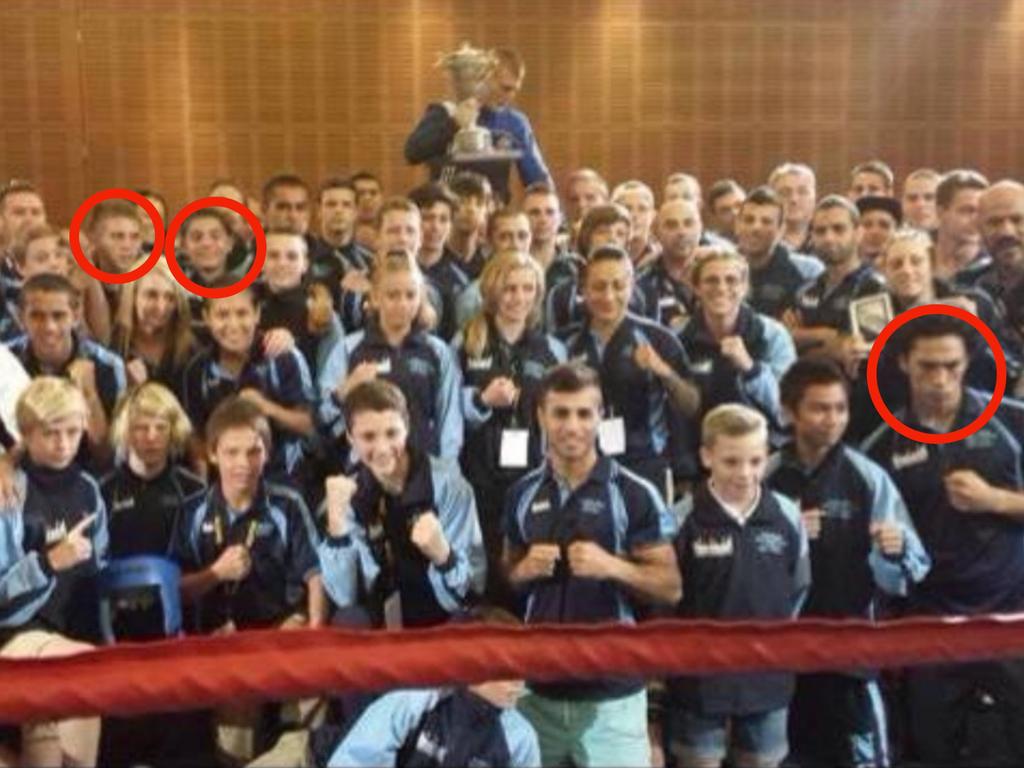 The NSW team that competed at the 2014 Nationals in Perth with Nikita and Tim Tszyu as well as Jai Opetaia. George Kambosos and Mateo Tapia are in the crowd. Picture: Boxing NSW