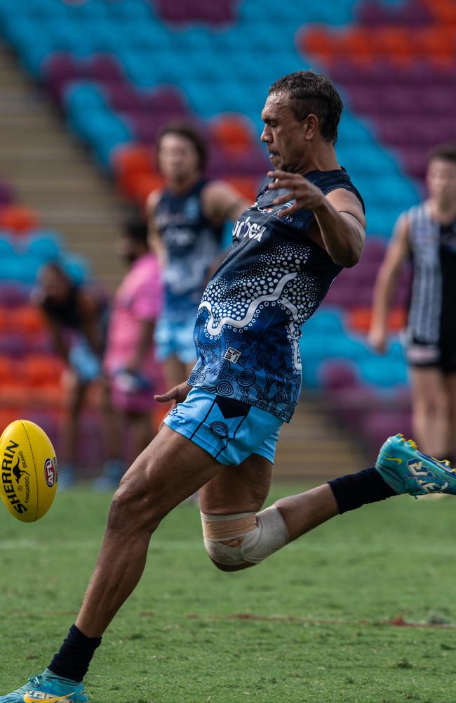 Daniel Stafford kicked four goals for the Buffaloes against Tiwi. Picture: Pema Tamang Pakhrin