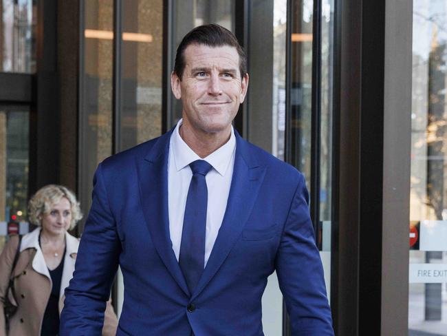 Ben Roberts-Smith leaves the Federal Court in Sydney. Picture: David Swift