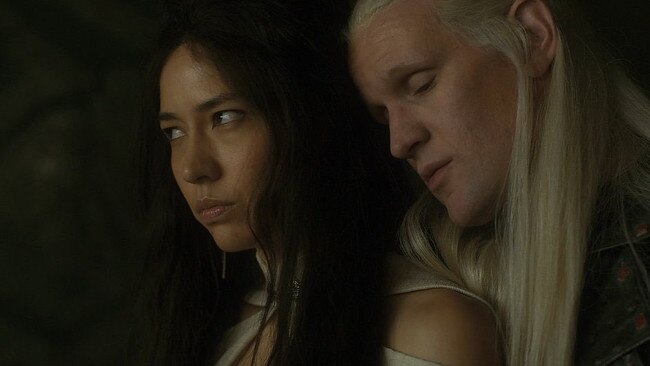 Mysaria and Daemon in a scene from the show's trailers. Picture: HBO/Foxtel/Binge