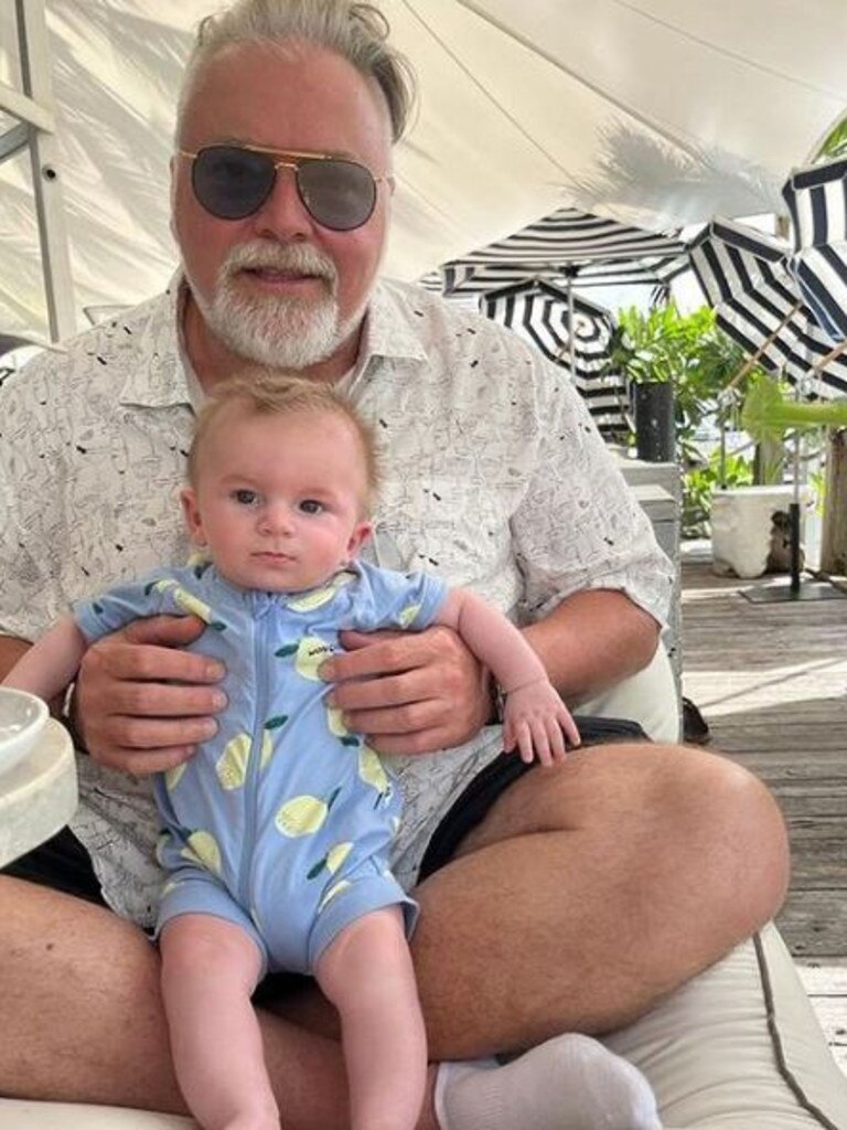 Kyle Sandilands and baby Otto.