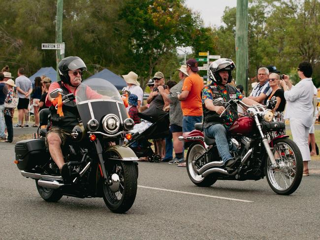 A local motorcycle group delights the crowd at the 2023 Gayndah Orange Festival.