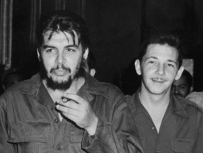 Raul Castro (right) with Guevara in Havana. Picture: AFP