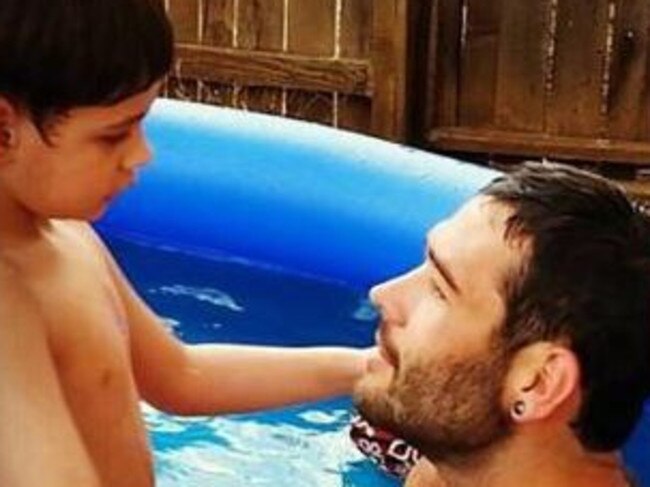 Father and son ... Mr Mintz pleaded with the gunman to stop shooting because he didn’t want to die on his little boy’s birthday. Picture: Facebook