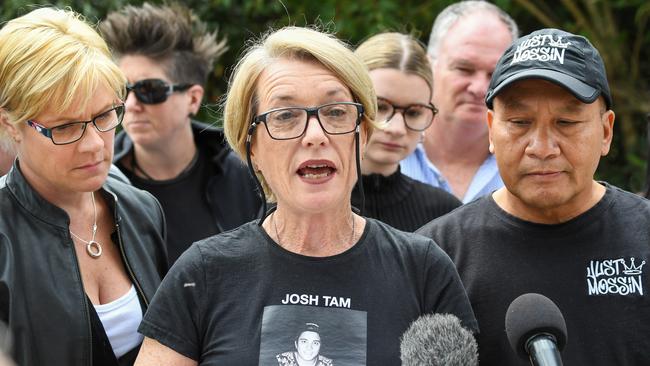 Jennie Ross-King, Julie Tam and John Tam during the inquest into the suspected drug-related deaths of six young people at NSW music festivals. Picture: AAP Image/Peter Rae