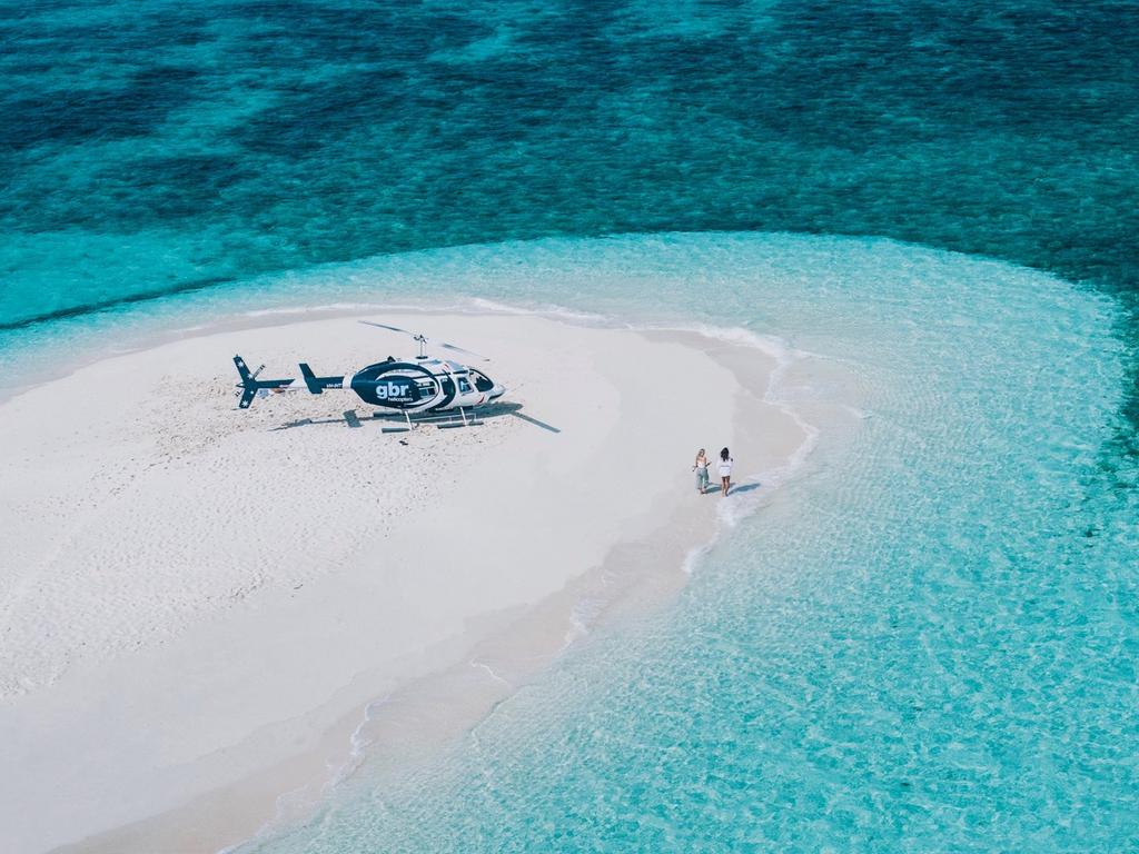 Samantha Harris at Vlassof Cay, off Cairns, for Tropical North Queensland’s ‘Feel grounded’ campaign. Picture: Will Salkeld Photography