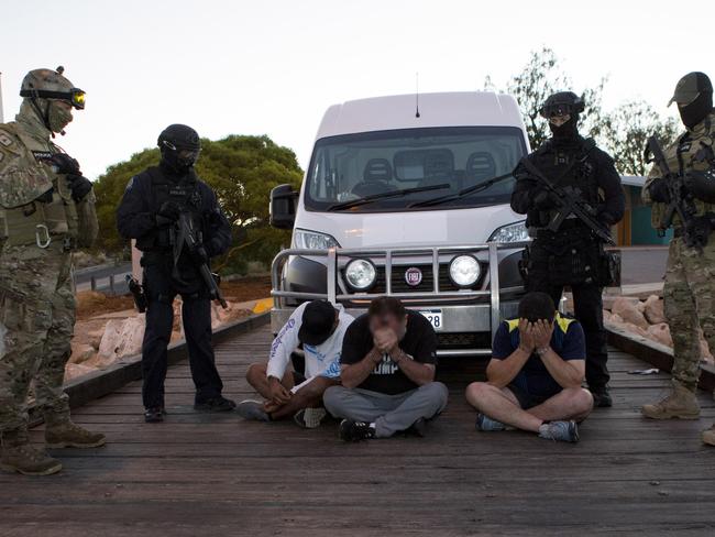 Three men from the van and three crew from the boat were arrested.