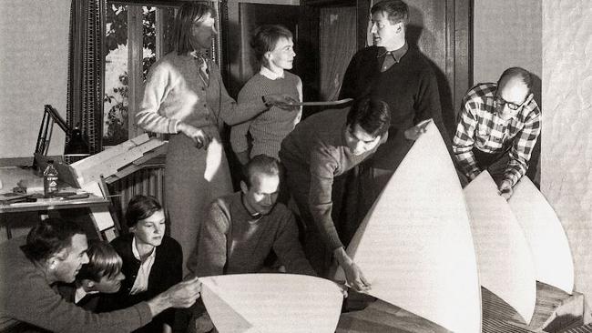 Arrival of the early paraboloid scheme at the office in Hellebæk, Denmark, 1958. Picture: Google Cultural Institute