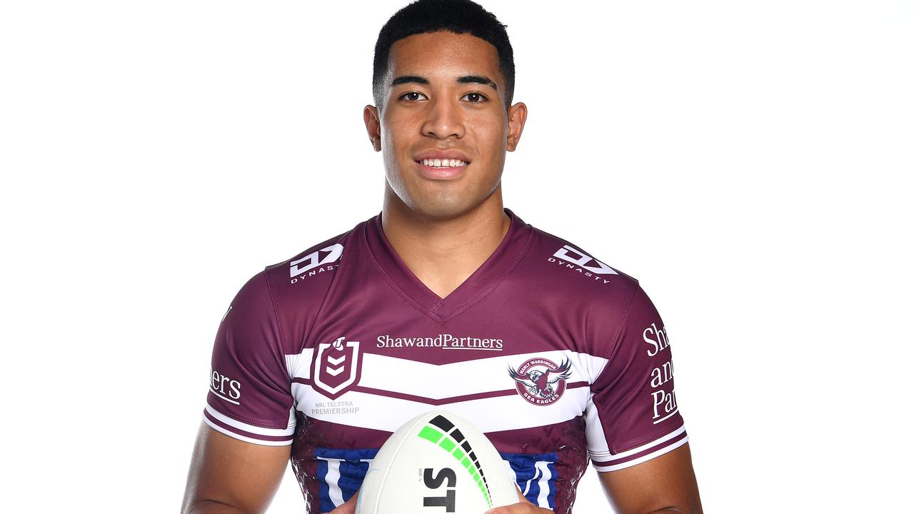 Sydney, Australia. 17th June, 2023. Tolutau Koula of the Sea Eagles warms  up ahead of the NRL Round 16 match between the Parramatta Eels and the  Manly-Warringah Sea Eagles at CommBank Stadium