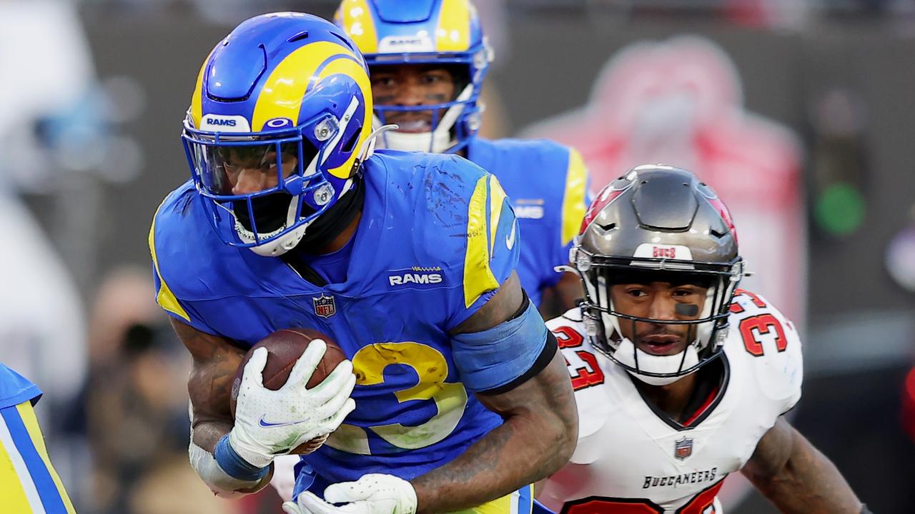 NFL player Cam Akers returned to the field for the LA Rams five months after rupturing his Achilles. Picture: Kevin C. Cox/Getty Images