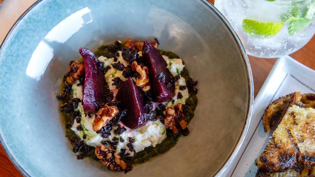 The delicious beetroot and burrata. Picture: Sarah Matray