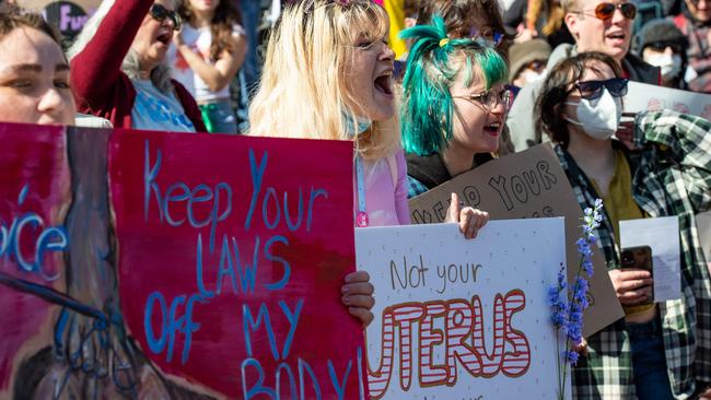 Pro-choice demonstrators rally at a Pro-Choice Mother's Day rally in Boston, Massachusetts on May 8. Picture: Joseph Prezioso / AFP)