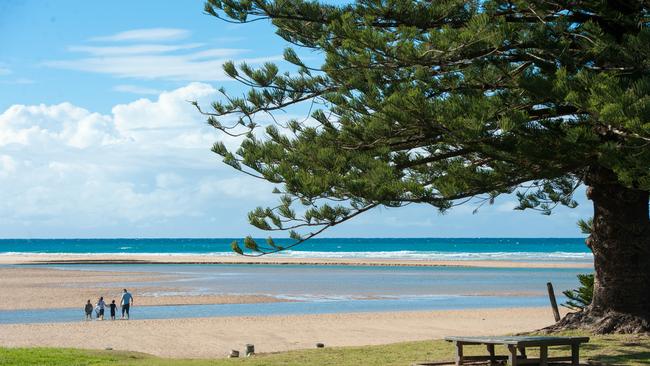 Moonee creek running out to the ocean.