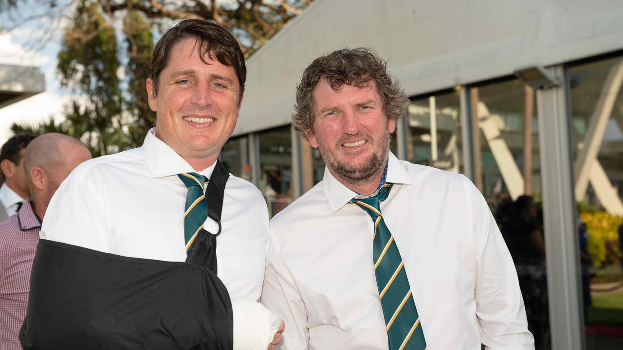 Simon Lewis and Spencer Harvey at the 2022-23 NTFL Nichols Medal Night. Picture: Pema Tamang Pakhrin