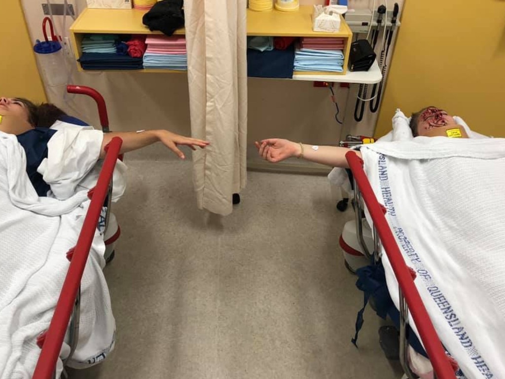 Ms Peacock and her sister 'side-by-side' in hospital after the accident. Picture: Facebook via NCA NewsWire