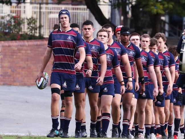 Action from the GPS Rugby Union match between TSS and Toowoomba Grammar during their clash at  Southport on the Gold Coast.Photograph : Jason O'Brien