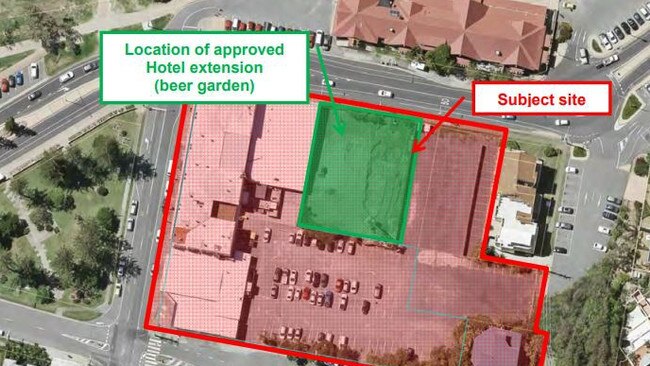 Map showing the Kirra Beach Hotel site.