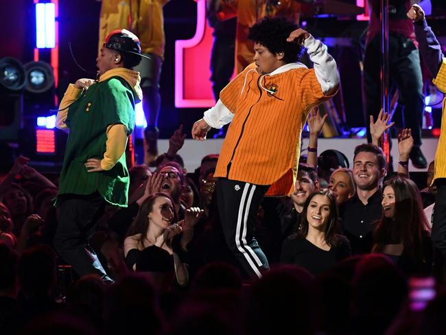 Bruno Mars performs during the 60th Annual Grammy Awards. Picture: AFP