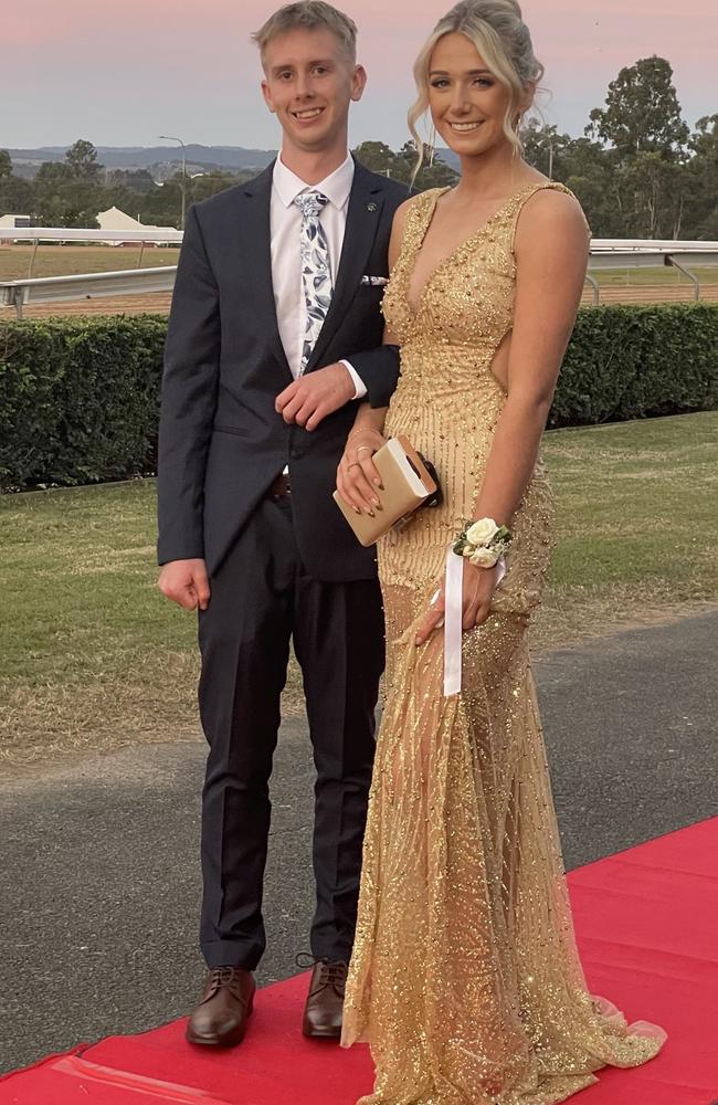 Nathan Edwards and Libby Corbet at the St Patrick's College formal on Friday, June 14, 2024.