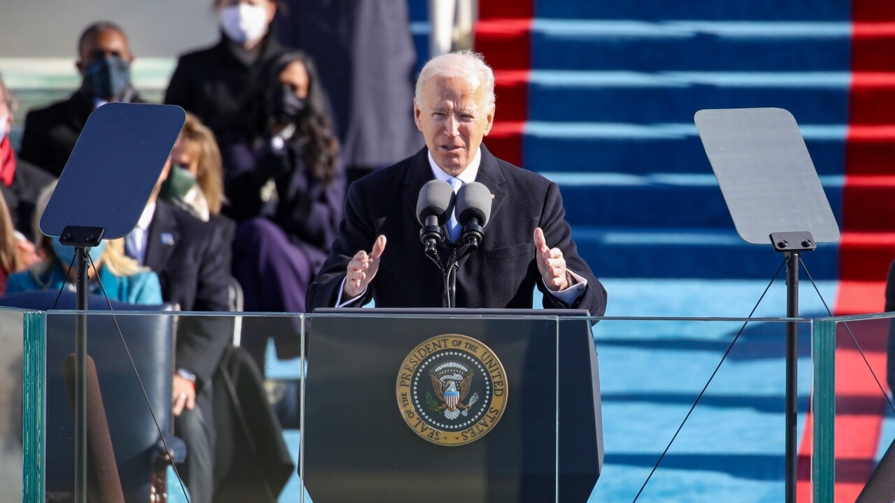 Biden urges America to end its 'uncivil war' as he officially becomes America's 46th president