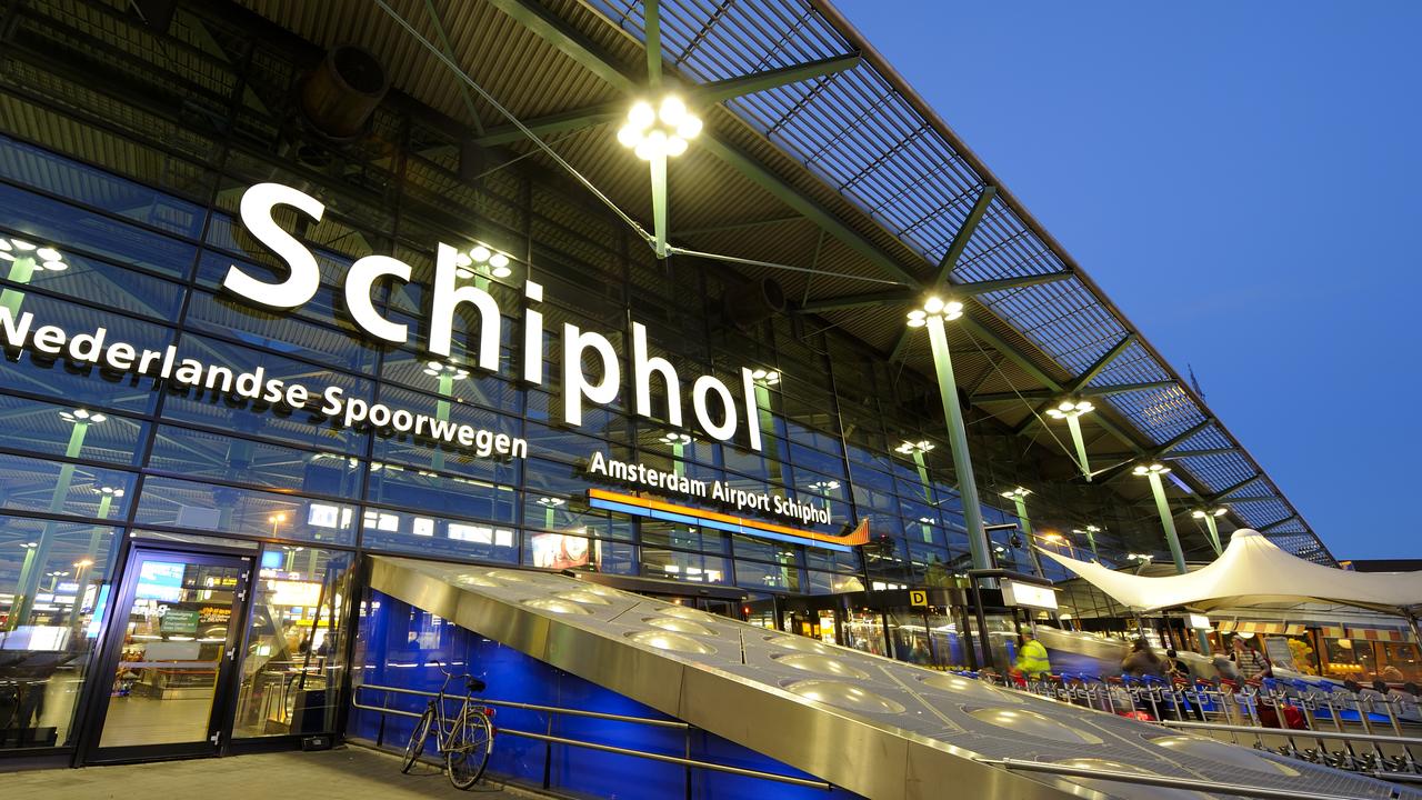 The entrance of Amsterdam Airport Schiphol, which was the busiest in the world in August.