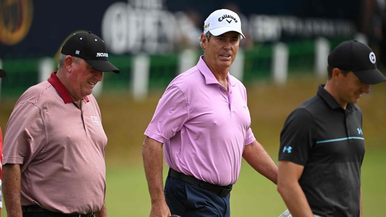 Ian Baker-Finch (centre) says plans to carve up Moore Park golf club are elitist and